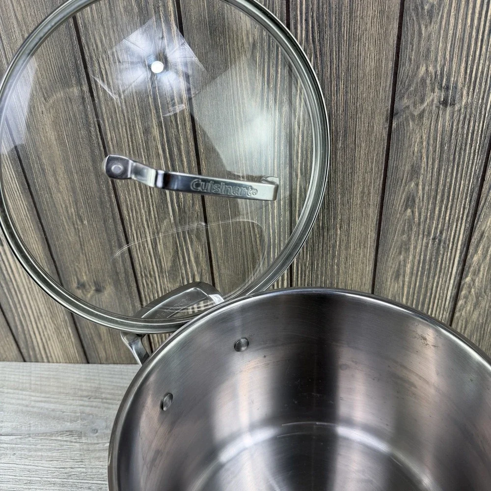 Cuisinart 73166-24 8 Qt Stainless Steel Stockpot Glass Lid Induction Ready